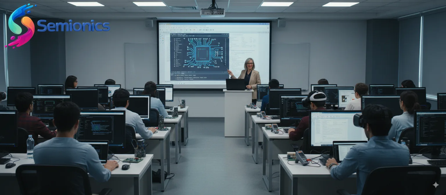 A student engaged in an ASIC design course